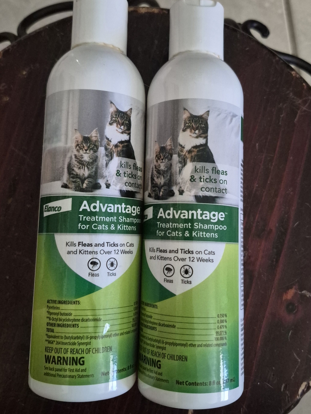 2 NEW Advantage Treatment Shampoo for Cats & Kittens - Green